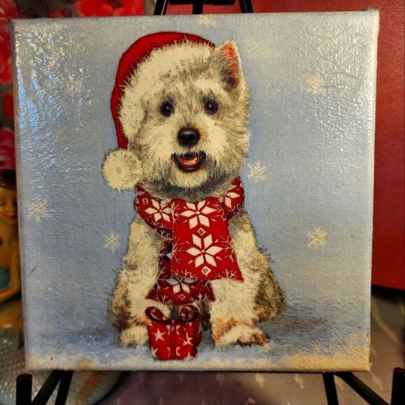 Other - DECOUPAGE CANVAS PRINTS CHRISTMAS DOG